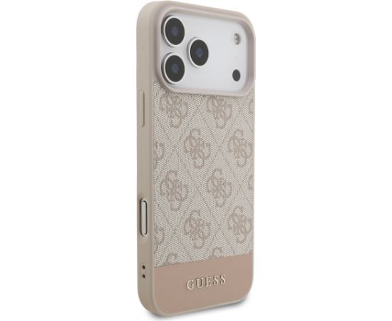 Guess PU 4G Stripe Case Aizsargapvalks priekš iPhone 17 Pro Max / rozā Neoriģinālie Maciņi