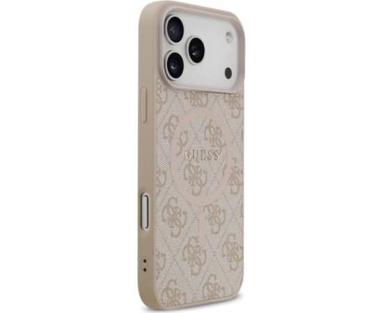 Guess PU Leather 4G Colored Ring MagSafe Case Aizsargapvalks priekš iPhone 17 Pro Max / rozā Neoriģinālie Maciņi