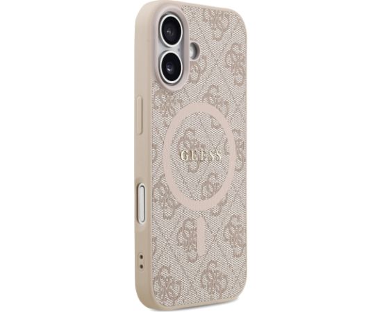 Guess PU Leather 4G Colored Ring MagSafe Case Aizsargapvalks priekš iPhone 17 / rozā Neoriģinālie Maciņi