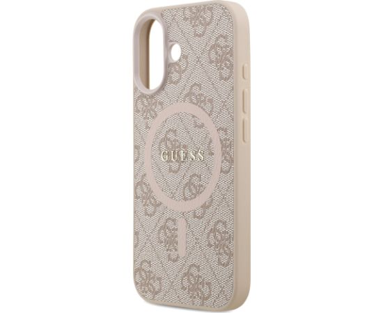 Guess PU Leather 4G Colored Ring MagSafe Case Aizsargapvalks priekš iPhone 17 / rozā Neoriģinālie Maciņi