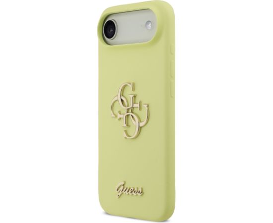 Guess Liquid Silicone 4G Metal Logo Case Aizsargapvalks priekš iPhone Air / dzeltens Neoriģinālie Maciņi