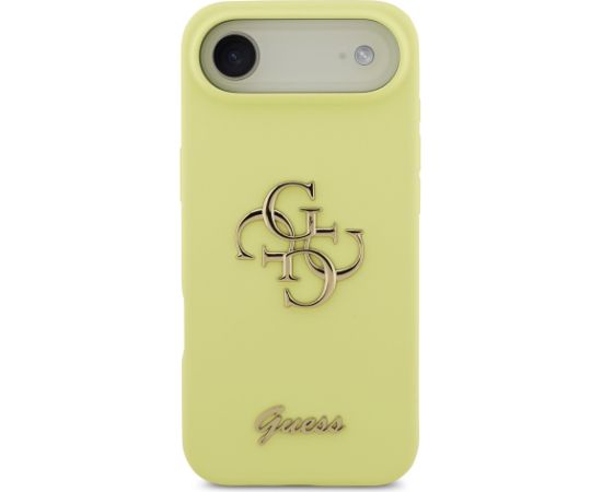 Guess Liquid Silicone 4G Metal Logo Case Aizsargapvalks priekš iPhone Air / dzeltens Neoriģinālie Maciņi