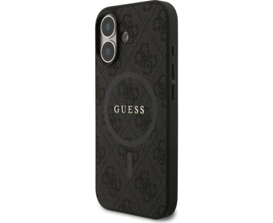 Guess PU Leather 4G Colored Ring MagSafe Case Aizsargapvalks priekš iPhone 17 / melns Neoriģinālie Maciņi