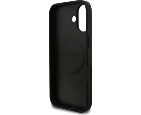 Guess PU Leather 4G Colored Ring MagSafe Case Aizsargapvalks priekš iPhone 17 / melns Neoriģinālie Maciņi