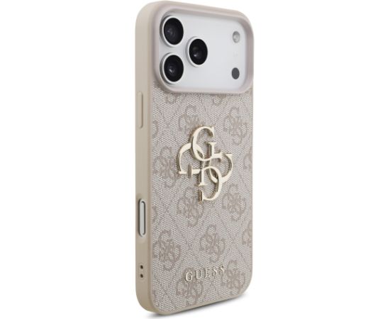 Guess PU 4G Metal Logo Strap Case Aizsargapvalks priekš iPhone 17 Pro Max / rozā Neoriģinālie Maciņi