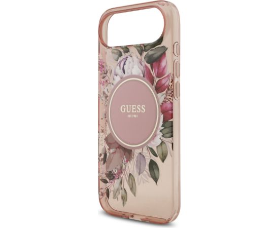 Guess IML Flowers Strap MagSafe Case Aizsargapvalks priekš iPhone Air / rozā Neoriģinālie Maciņi