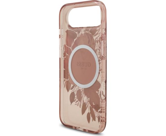 Guess IML Flowers Strap MagSafe Case Aizsargapvalks priekš iPhone Air / rozā Neoriģinālie Maciņi