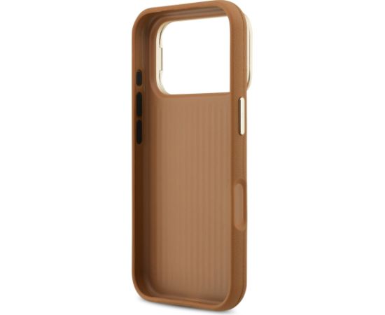 Guess PU Grained 4G Logo Stand Camera Frame Case Защитный чехол для iPhone 17 Pro / коричневый Чехлы - альтернативные