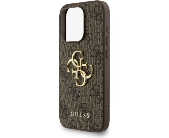 Guess PU 4G Metal Logo Strap Case Aizsargapvalks priekš iPhone 15 Pro Max / brūns Neoriģinālie Maciņi