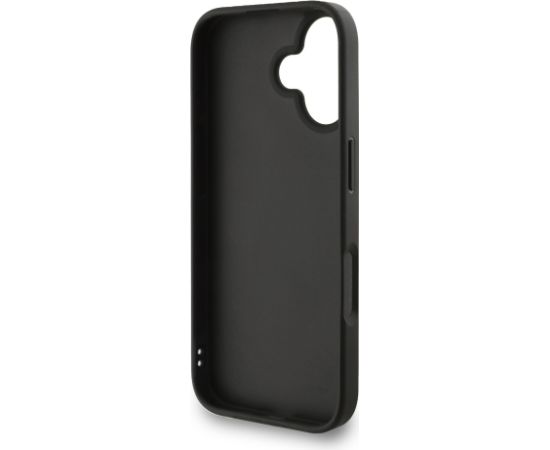 Guess PU 4G Metal Logo Strap Case Aizsargapvalks priekš iPhone 16 / melns Neoriģinālie Maciņi