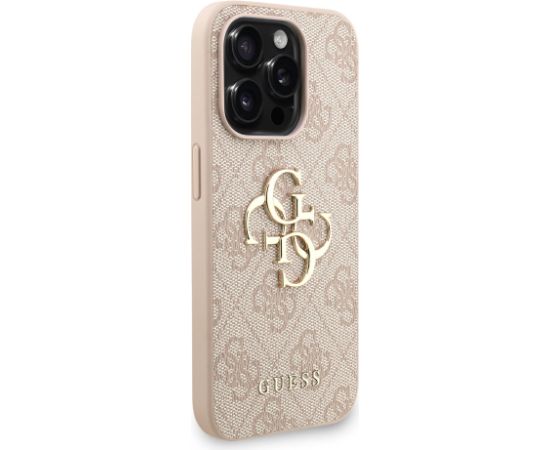 Guess PU 4G Metal Logo Strap Case Aizsargapvalks priekš iPhone 15 Pro / rozā Neoriģinālie Maciņi