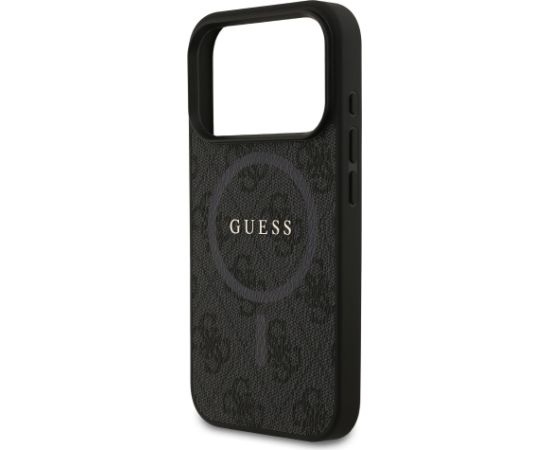 Guess PU Leather 4G Colored Ring MagSafe Case Aizsargapvalks priekš iPhone 17 Pro / melns Neoriģinālie Maciņi