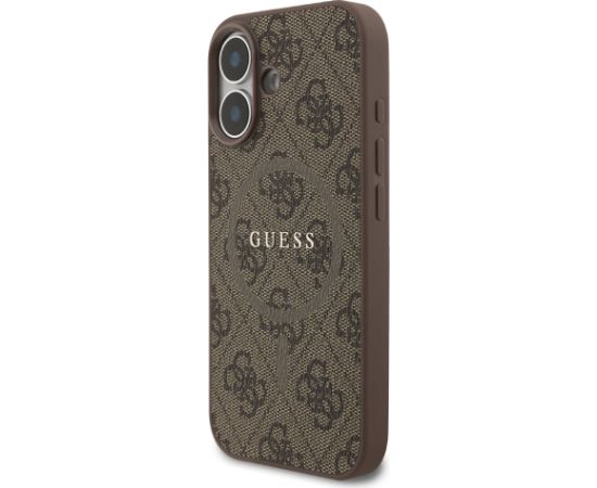 Guess PU Leather 4G Colored Ring MagSafe Case Aizsargapvalks priekš iPhone 17 / brūns Neoriģinālie Maciņi