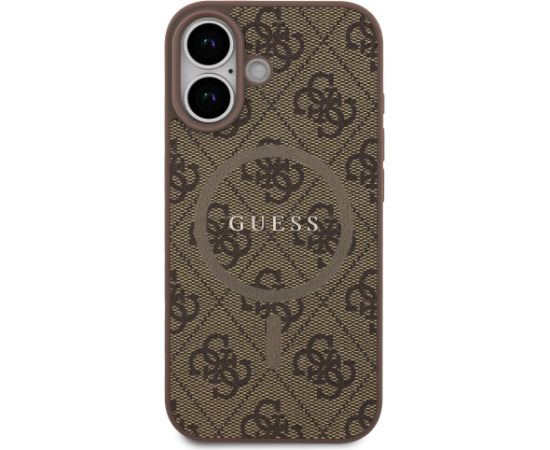Guess PU Leather 4G Colored Ring MagSafe Case Aizsargapvalks priekš iPhone 17 / brūns Neoriģinālie Maciņi