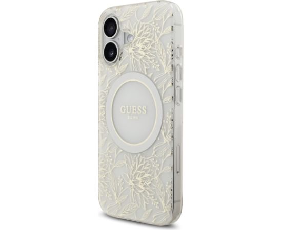 Guess IML Flowers Allover Strap MagSafe Case Защитный чехол для iPhone 17 / белый Чехлы - альтернативные
