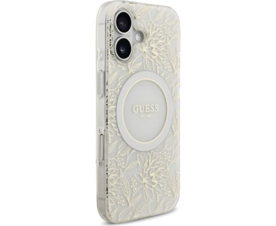 Guess IML Flowers Allover Strap MagSafe Case Защитный чехол для iPhone 17 / белый Чехлы - альтернативные