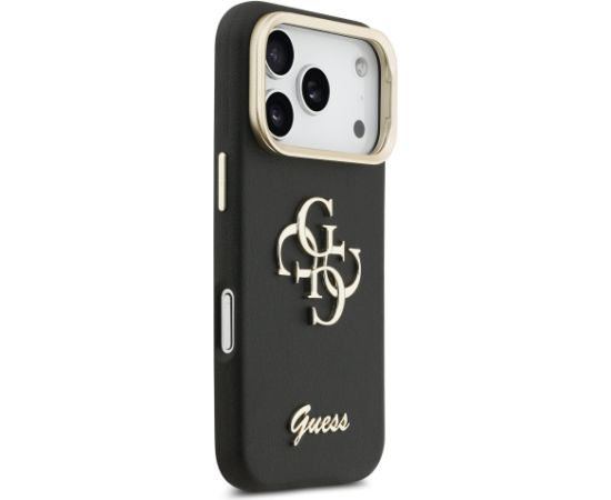Guess PU Grained 4G Logo Stand Camera Frame Case Защитный чехол для iPhone 17 Pro / чёрный Чехлы - альтернативные