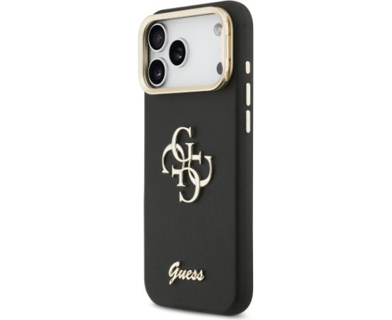 Guess PU Grained 4G Logo Stand Camera Frame Case Защитный чехол для iPhone 17 Pro Max / чёрный Чехлы - альтернативные