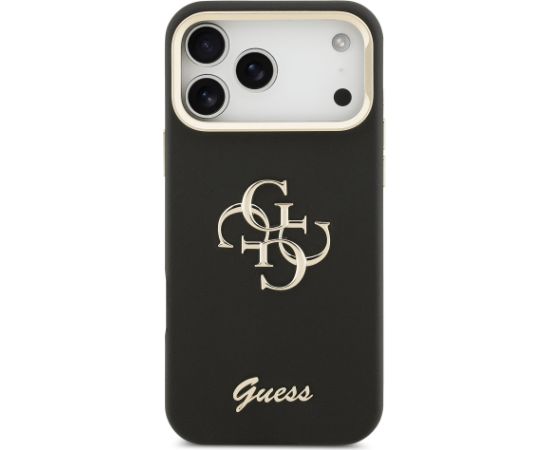 Guess PU Grained 4G Logo Stand Camera Frame Case Защитный чехол для iPhone 17 Pro Max / чёрный Чехлы - альтернативные