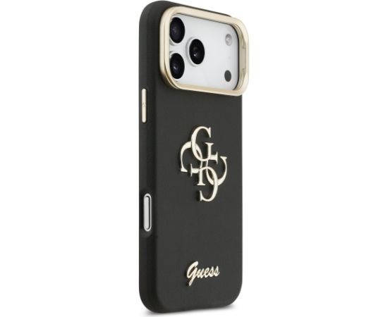 Guess PU Grained 4G Logo Stand Camera Frame Case Защитный чехол для iPhone 17 Pro Max / чёрный Чехлы - альтернативные