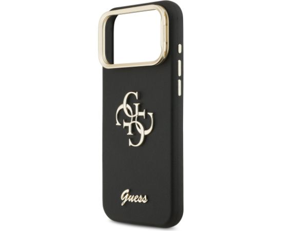 Guess PU Grained 4G Logo Stand Camera Frame Case Защитный чехол для iPhone 17 Pro Max / чёрный Чехлы - альтернативные