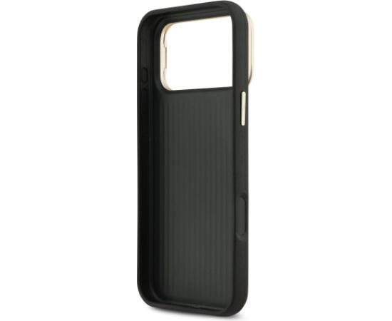 Guess PU Grained 4G Logo Stand Camera Frame Case Защитный чехол для iPhone 17 Pro Max / чёрный Чехлы - альтернативные