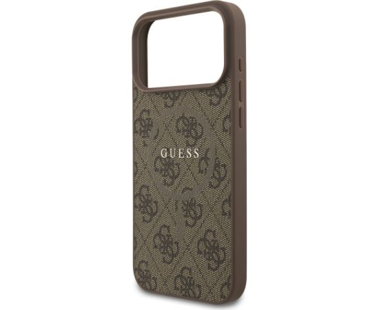 Guess PU Leather 4G Colored Ring MagSafe Case Aizsargapvalks priekš iPhone 17 Pro Max / brūns Neoriģinālie Maciņi