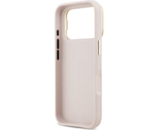Guess PU Grained 4G Logo Stand Camera Frame Case Aizsargapvalks priekš iPhone 17 Pro / rozā Neoriģinālie Maciņi