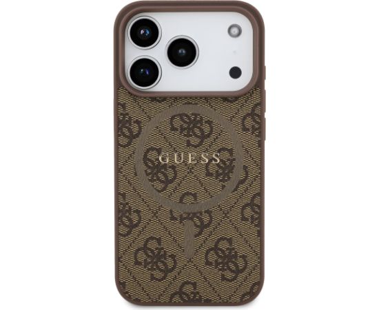Guess PU Leather 4G Colored Ring MagSafe Case Aizsargapvalks priekš iPhone 17 Pro / brūns Neoriģinālie Maciņi