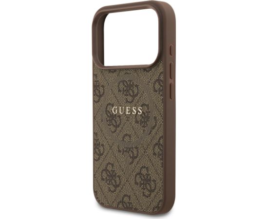 Guess PU Leather 4G Colored Ring MagSafe Case Aizsargapvalks priekš iPhone 17 Pro / brūns Neoriģinālie Maciņi
