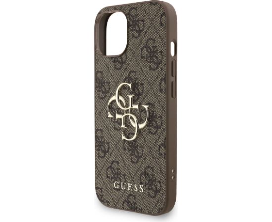 Guess PU 4G Metal Logo Strap Case Aizsargapvalks priekš iPhone 15 / brūns Neoriģinālie Maciņi