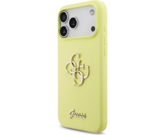 Guess Liquid Silicone 4G Metal Logo Case Защитный чехол для iPhone 17 Pro Max / жёлтый Чехлы - альтернативные