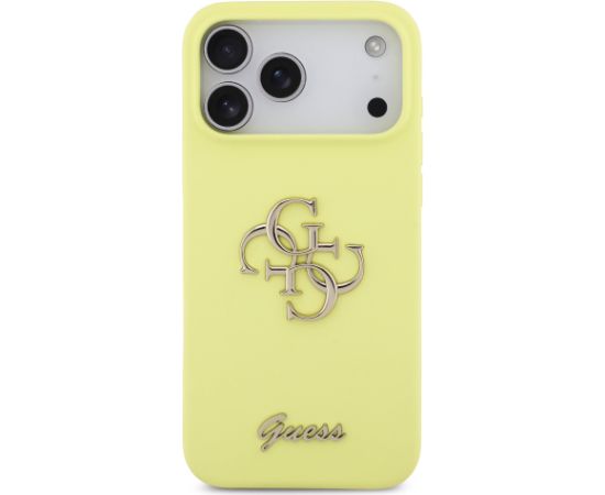 Guess Liquid Silicone 4G Metal Logo Case Защитный чехол для iPhone 17 Pro Max / жёлтый Чехлы - альтернативные