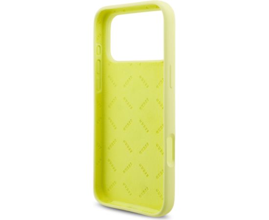 Guess Liquid Silicone 4G Metal Logo Case Защитный чехол для iPhone 17 Pro Max / жёлтый Чехлы - альтернативные