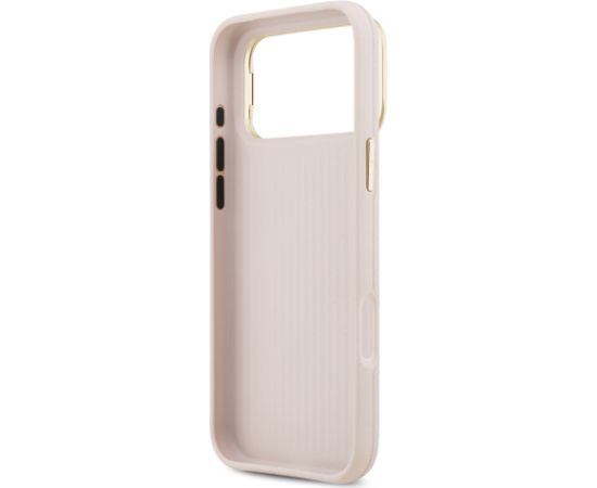 Guess PU Grained 4G Logo Stand Camera Frame Case Защитный чехол для iPhone 17 Pro Max / розовый Чехлы - альтернативные