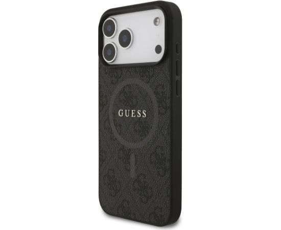 Guess PU Leather 4G Colored Ring MagSafe Case Aizsargapvalks priekš iPhone 17 Pro Max / melns Neoriģinālie Maciņi