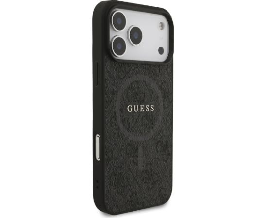 Guess PU Leather 4G Colored Ring MagSafe Case Aizsargapvalks priekš iPhone 17 Pro Max / melns Neoriģinālie Maciņi