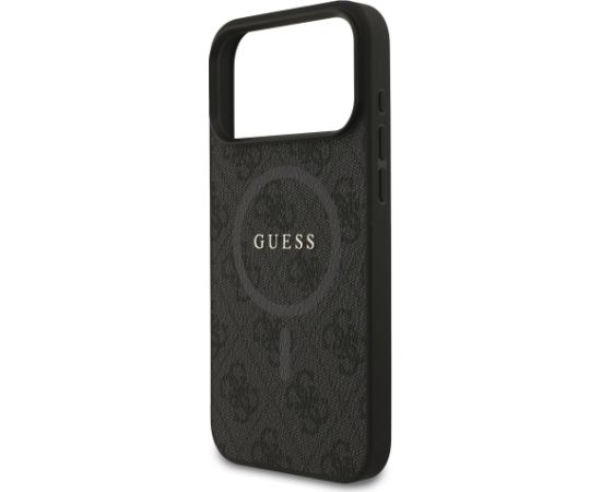 Guess PU Leather 4G Colored Ring MagSafe Case Aizsargapvalks priekš iPhone 17 Pro Max / melns Neoriģinālie Maciņi