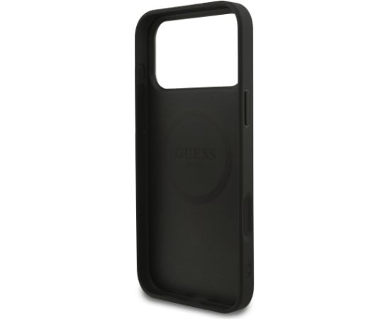 Guess PU Leather 4G Colored Ring MagSafe Case Aizsargapvalks priekš iPhone 17 Pro Max / melns Neoriģinālie Maciņi