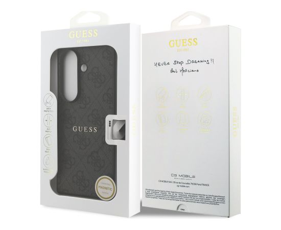 Guess PU Leather 4G Colored Ring Magnetic Case Aizsargapvalks priekš Samsung Galaxy Z Fold 7 / melns Neoriģinālie Maciņi