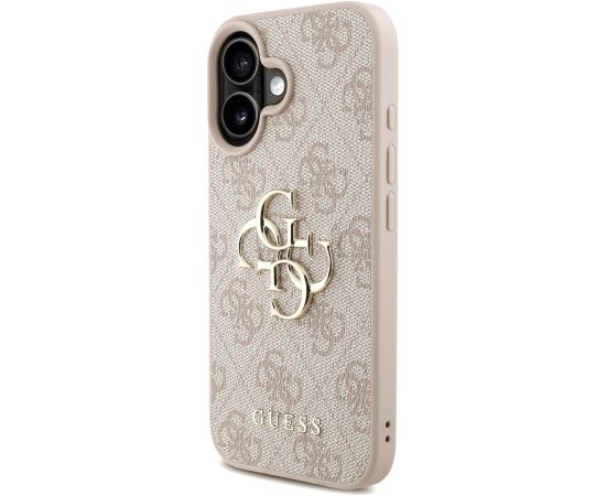 Guess PU 4G Metal Logo Strap Case Aizsargapvalks priekš iPhone 16 / rozā Neoriģinālie Maciņi