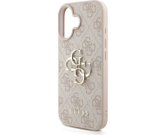 Guess PU 4G Metal Logo Strap Case Aizsargapvalks priekš iPhone 16 / rozā Neoriģinālie Maciņi