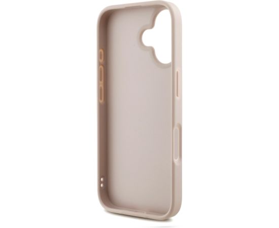 Guess PU 4G Metal Logo Strap Case Aizsargapvalks priekš iPhone 16 / rozā Neoriģinālie Maciņi