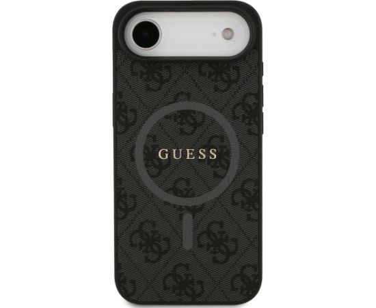 Guess PU Leather 4G Colored Ring MagSafe Case Aizsargapvalks priekš iPhone Air / melns Neoriģinālie Maciņi