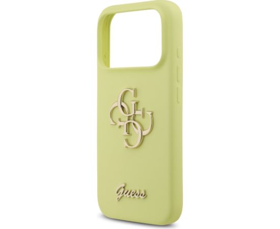 Guess Liquid Silicone 4G Metal Logo Case Aizsargapvalks priekš iPhone 17 Pro / dzeltens Neoriģinālie Maciņi