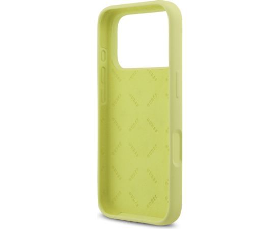Guess Liquid Silicone 4G Metal Logo Case Aizsargapvalks priekš iPhone 17 Pro / dzeltens Neoriģinālie Maciņi
