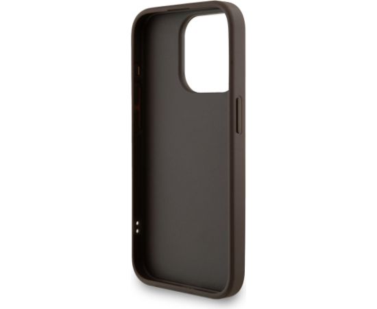 Guess PU 4G Metal Logo Strap Case Aizsargapvalks priekš iPhone 15 Pro / brūns Neoriģinālie Maciņi