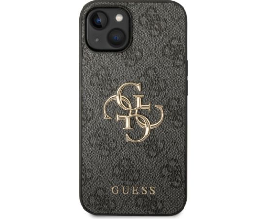 Guess PU 4G Metal Logo Case Aizsargapvalks priekš iPhone 14 / pelēks Neoriģinālie Maciņi