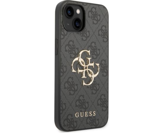 Guess PU 4G Metal Logo Case Aizsargapvalks priekš iPhone 14 / pelēks Neoriģinālie Maciņi