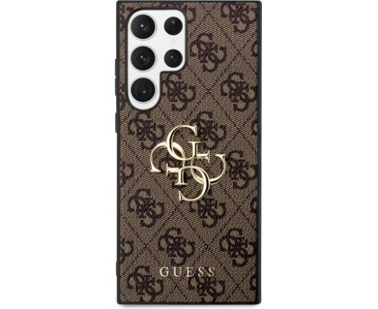 Guess PU 4G Metal Logo Case Защитный чехол для Samsung Galaxy S23 Ultra / коричневый Чехлы - альтернативные
